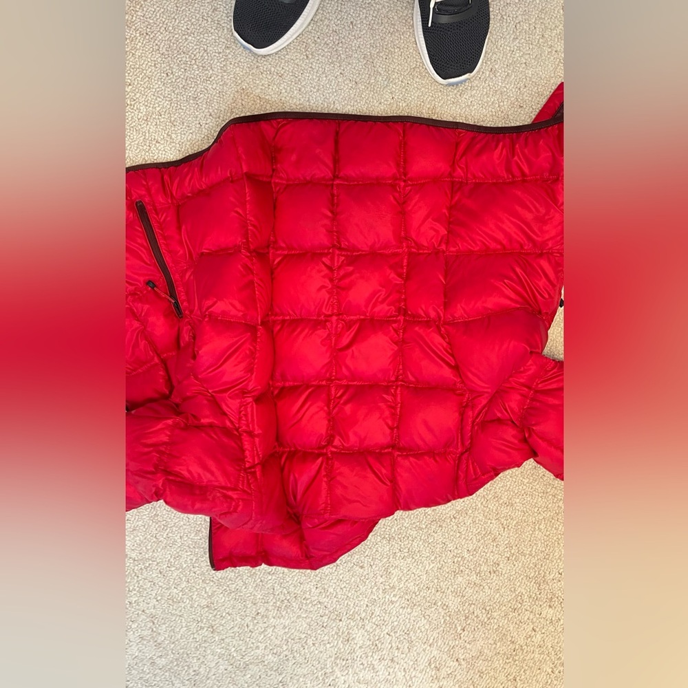 Eddie Bauer Red and Brown Puffer Jacket